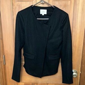 LOFT Black Tailored Blazer with Concealed Closure